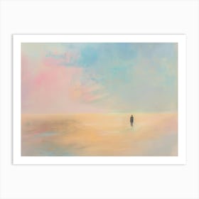 Man Walking On The Beach Art Print