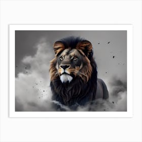 Lion In The Clouds Art Print