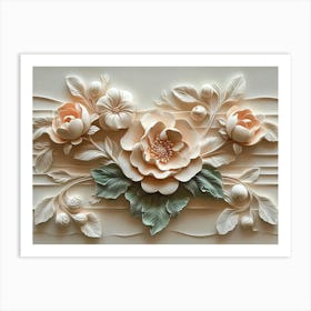 Beautiful Flower 3d 8 Art Print