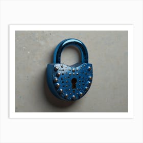 Blue Padlock Art Print