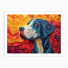 Great Dane Paper Quilling Dog Portrait Art Print