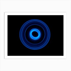 Glowing Abstract Curved Blue Lines 15 Art Print