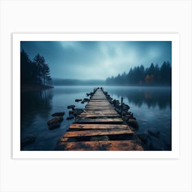 Pier In The Fog 1 Art Print