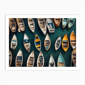 Small Boats In The Water Hamptons style Art Print