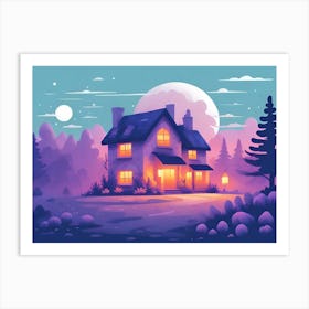 Halloween House In The Forest Art Print