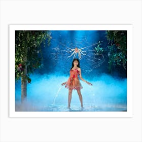 Water Spider With Anthropomorphic Traits Captured In Mid Dance Upon A Dew Speckled Cobweb Eyes Gle Art Print