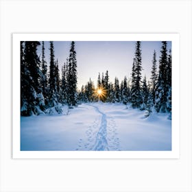 At The Onset Of Winter A Snowy Panorama Unfolds A Vast Forest Exists Beneath The Far Reaching Sky (5) Art Print