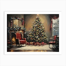 Christmas Tree In The Living Room Art Print