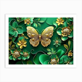 Gold Butterfly Art Print