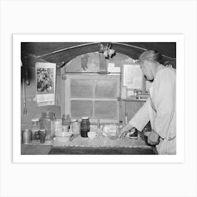 Kitchen Table And One End Of Trailer Belonging To White Migrant Encamped At Sebastian, Texas By Russell Lee Art Print