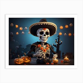 Day Of The Dead Skeleton 1 Art Print