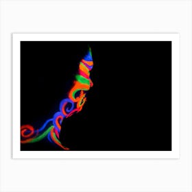 Woman With Make Up Art Of Glowing Uv Fluorescent Powder 8 Art Print