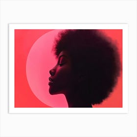 Silhouette Of A Woman with Afro Art Print