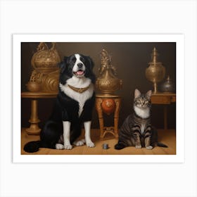 Cat And Dog Art Print