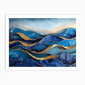 Blue And Gold Painting Art Print