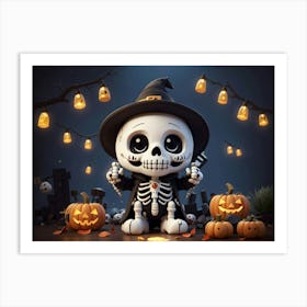 Halloween Skeleton 3 Art Print