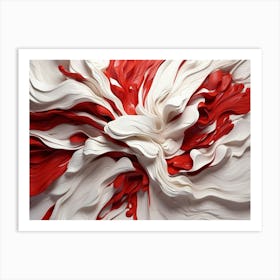 Abstract Red And White Painting Art Print