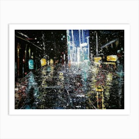 Rainy Night In New York City Art Print