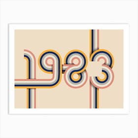 1983 Retro Typography Art Print
