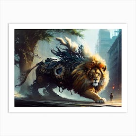 Steampunk Lion 1 Art Print