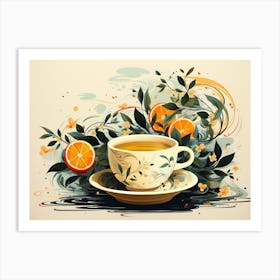 Tea And Oranges Art Print