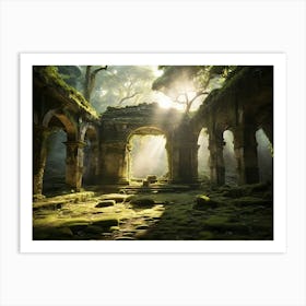 Ruins Of A Temple Paintings Art Print Art Print