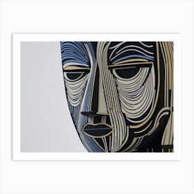 Abstract Head Sculpture Art Print