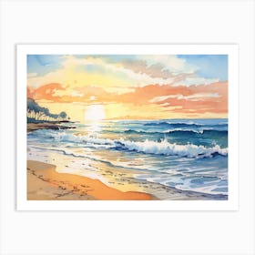 Sunset At The Beach 1 Art Print