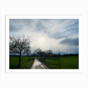 Cloudy Day In The Countryside Art Print