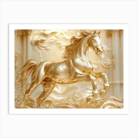 Golden Of Sculpture Motion 1 Art Print