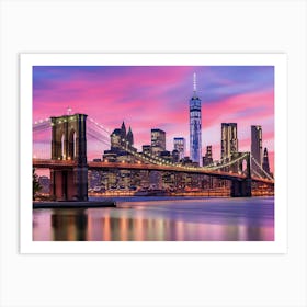 New York City At Sunset Art Print