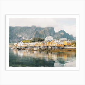 Yellow Buildings On Fjord Art Print