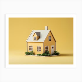 House On A Yellow Background Art Print