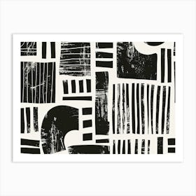 Abstract Black And White Painting 7 Art Print