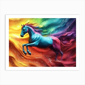 Fantasy Illustration Of A Wild Horse 4 Art Print