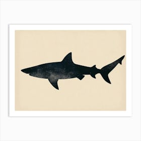 Nurse Shark Grey Silhouette 4 Art Print