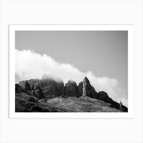 Old Man Of Storr In Black And White Art Print