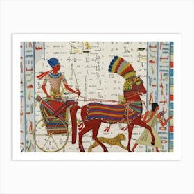 Egyptian Chariot Tutunkhamun Pharaoh Retro Vintage Art Print