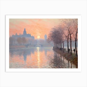 Sunrise On The Seine Art Print