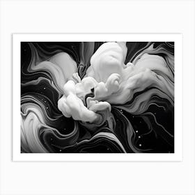 Abstract Black And White Painting Art Print