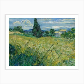 Vincent Van Gogh, Green Wheat Field With Cypress, Cypresses, 1889. Art Print