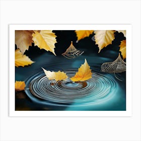 Autumn Leaves In Water Art Print