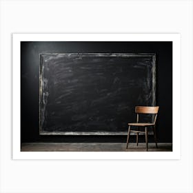 Black Chalkboard Serves As An Abstract Backdrop Horizontal In Orientation Its Texture Showcasing T 2 1 Art Print