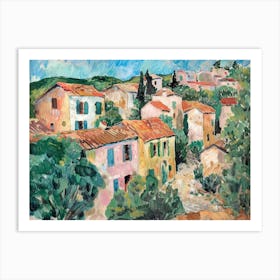 Village Streets Painting Inspired By Paul Cezanne Art Print