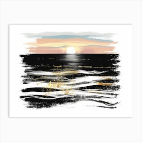 Sunset At The Beach 60 Art Print