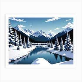 Mountain Majesty in Winter's Grip 3 Art Print