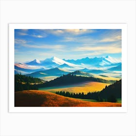 Landscape Painting, Landscape Painting, Landscape Painting, Landscape Painting 7 Art Print