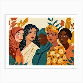 Women In Hijabs 1 Art Print