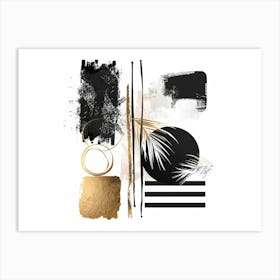 Black And Gold Abstract Painting 37 Art Print