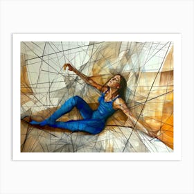 Abstract Of A Dancer. Seating dancer. Sport print art Art Print